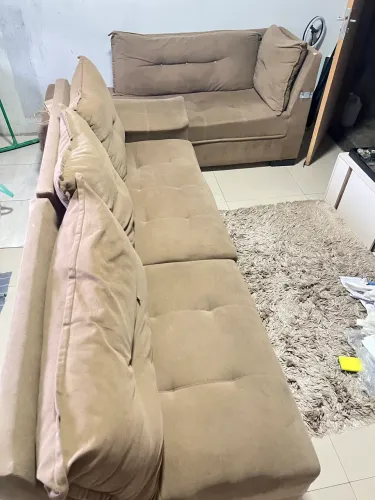 Jogo de Sofá em L - 2 Peças que Se Encaixam  