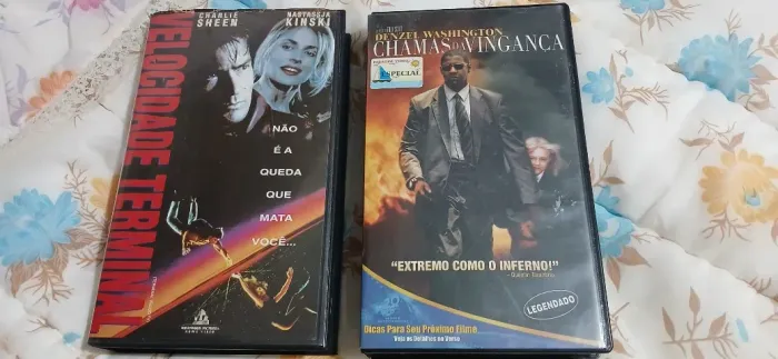 Kit Filmes Vhs De Ação - Lote 2 - Velocidade Terminal / Chamas da Vingança