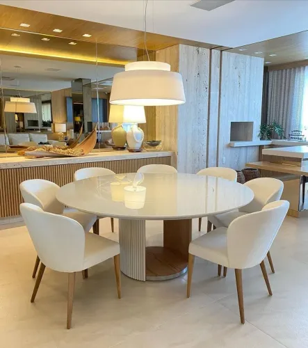 Mesa de Jantar Redonda - German, modelo Miami, raio de 1,80m.