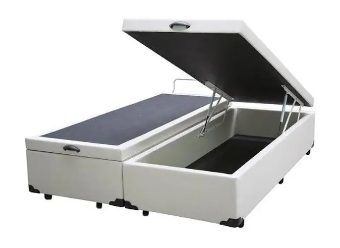 Base box com Baú em bipartida com pistão a gás - FRETE GRATIS - ENTREGA HOJEEE !! 