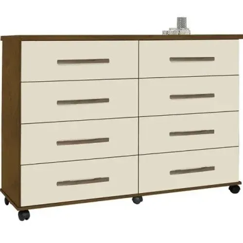 COMODA JADE 8G C/RODIZIOS - MEL/PEROLA