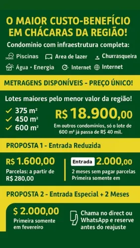 LOTES CONDOMÍNIO CHÁCARA PNZ?