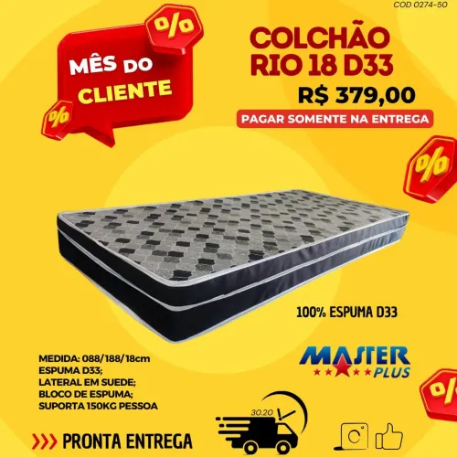 COLCHÃO SOLTEIRO D33 18 CM - DIRETO DE FABRICA 