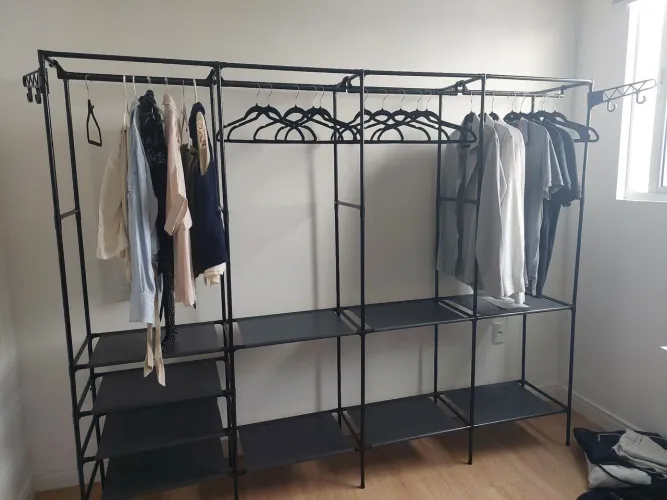 Roupeiro Guarda-roupa portátil Arara Multifuncional desmontável organizador