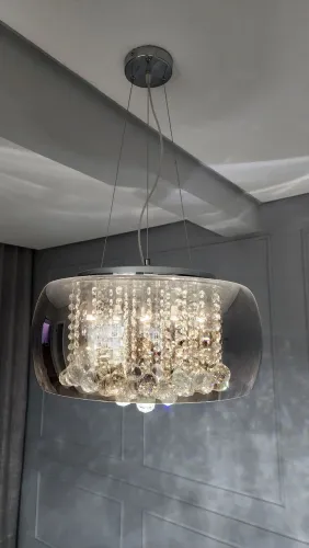 Lustre pendente cristal 50cm Startec cromado