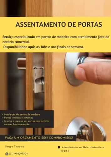 Assentamento de portas de madeira
