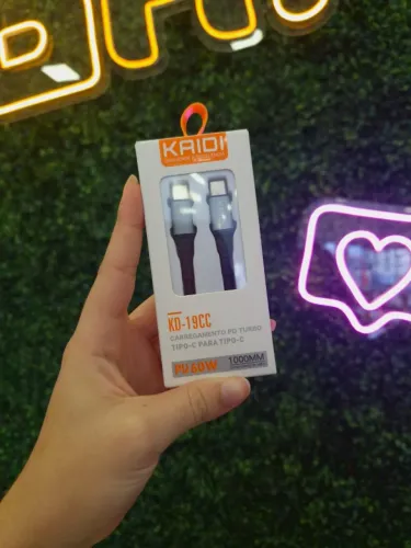 Cabo de Carregamento Tipo C Turbo KAIDI - 1 Metro