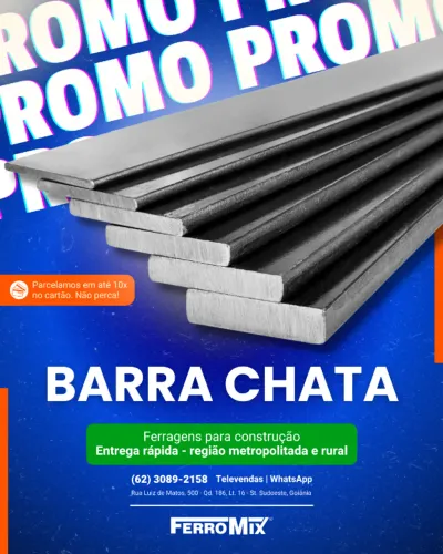 Barra Chata - Ferragens para serralheria - Entrega rápida e parcelamento em até 10x