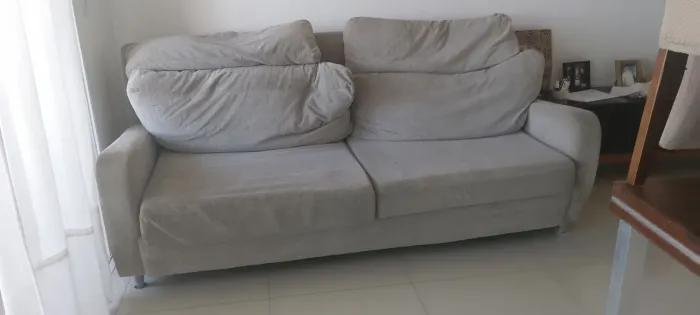 Sofá 3Lugares Cinza Confortável