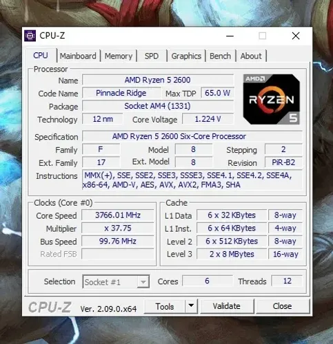 Processador AMD Ryzen 5 2600, Cooler Wraith Stealth, Cache 19MB, 3.4GHz (3.9GHz Max Turbo)