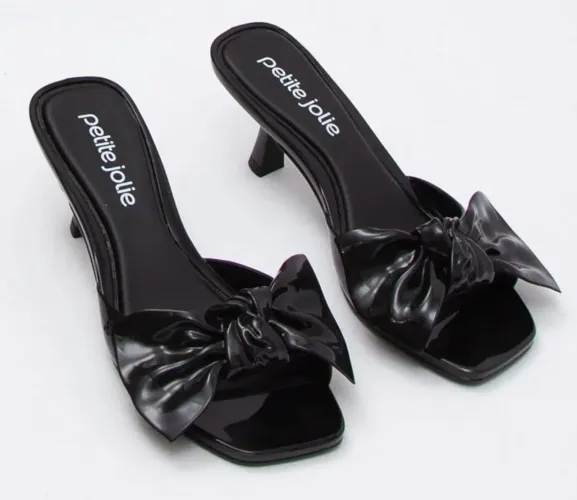 Tamanco com laço Petite Jolie Icon Preto PJ7363 tam 35