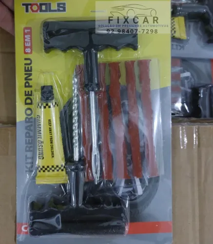 Kit Reparo de Pneu 8 em 1