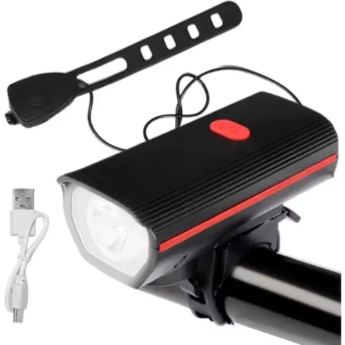 Farol de Bicicleta com Buzina