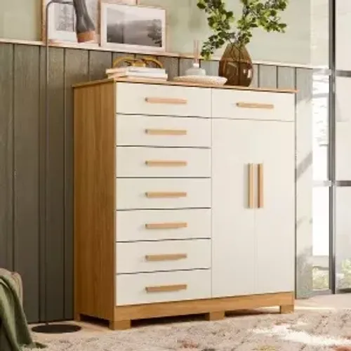 Cômoda 2 Portas 8 Gavetas New Verona (Albatroz)