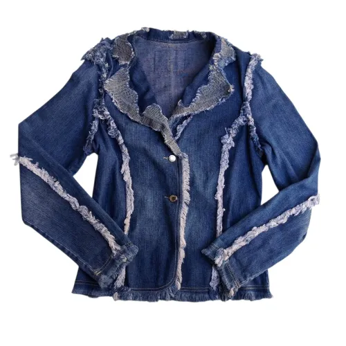 Jaqueta jeans desfiada Guaraná Brasil