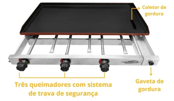 Chapa De Lanche Hamburguer 80x40 Borda Alta Profissional