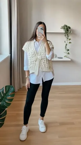 colete de tricô feminino p creme