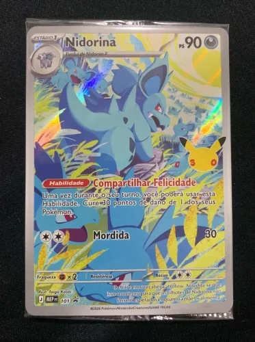 nidorina 101 promo full art coleção 30 anos pokémon