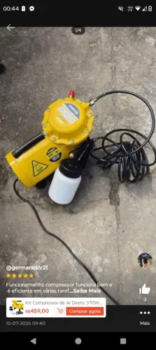 Compressor tufão ar direto mais pistola PDR pro 514 tudo novinho na caixa 400 reais vai em