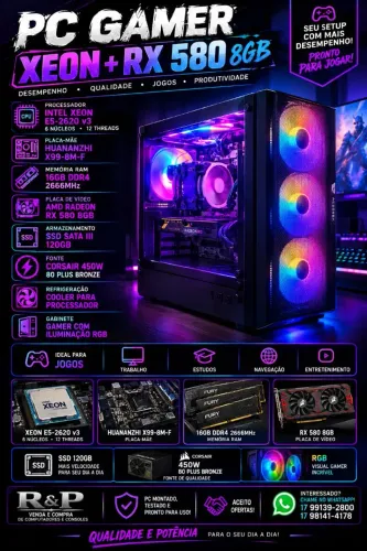 ? PC GAMER XEON + RX 580 8GB | 16GB RAM | PC PRONTO PARA JOGAR