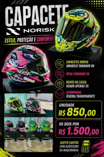 VENDO PAR DE CAPACETE NORISK MASCU/FEMINI