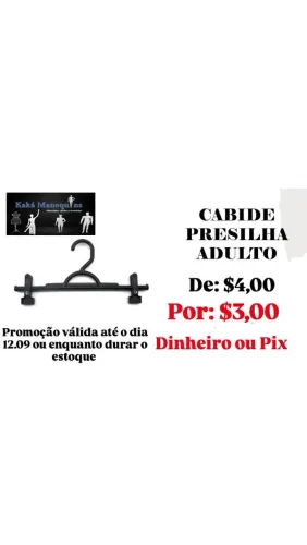 Cabide promoção até 12/09