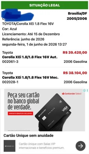 Toyota Corolla XEI 1.8/1.8 Flex 16V Aut. 2006