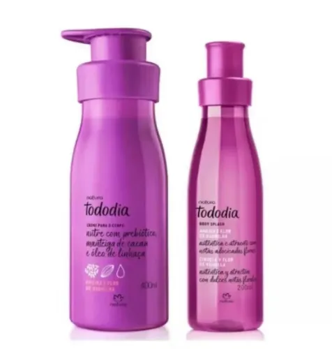 Kit Tododia Ameixa e Flor de Baunilha, vermelha + Body Splash 