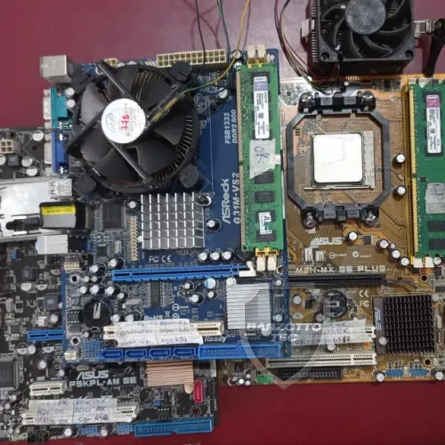 Kit placa mãe, processador dual core, 2 GB DDR2, cooler, garantia de loja