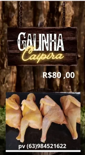 Galinha caipira e saco de pequi 2kg