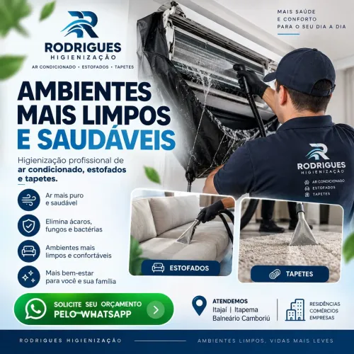 Higienização de estofados e ar condicionado