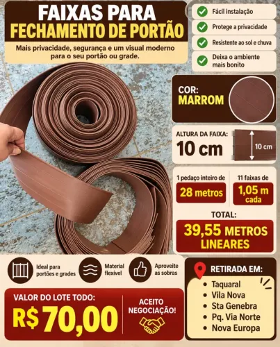 Faixa para fechamento de portão 