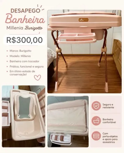Vendo banheira Millenia Burigotto em boas condições.