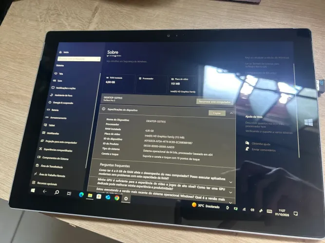 Surface pro 3 tablet/computador