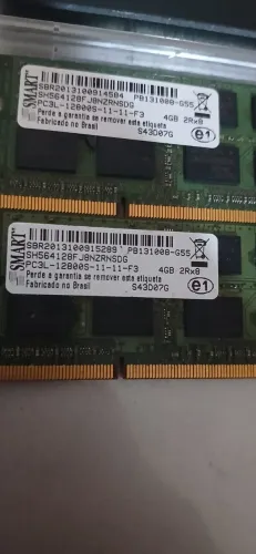 Kit Memória RAM 8GB (2x4GB) DDR3L 1600MHz Notebook Smart