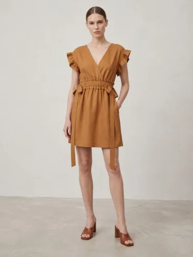 Vestido Zara Original Camel Tamanho M 38