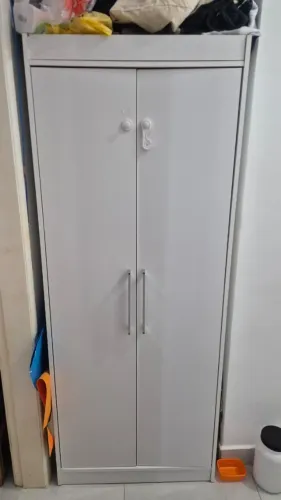 Armário Multiuso grande com 2 Portas e 5 Prateleiras - Branco