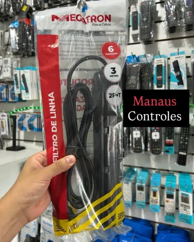 Filtro de Linha 3 Metros e 6 Tomadas com Fusível
