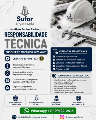Responsabilidade Técnica - Engenheiro Mecânico Autônomo