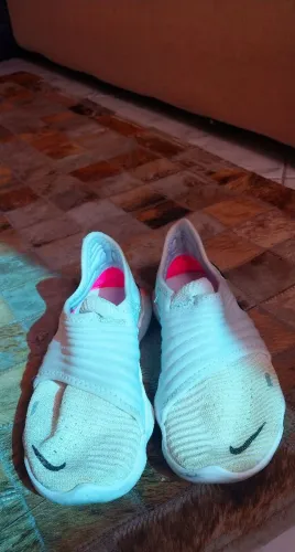 Tênis Nike Original Slip On Estilo Meia Branco/Preto/Rosa