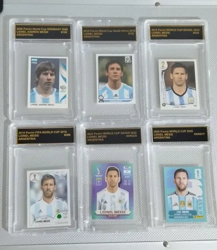 Figurinhas Lionel Messi de todas as copas ORIGINAIS