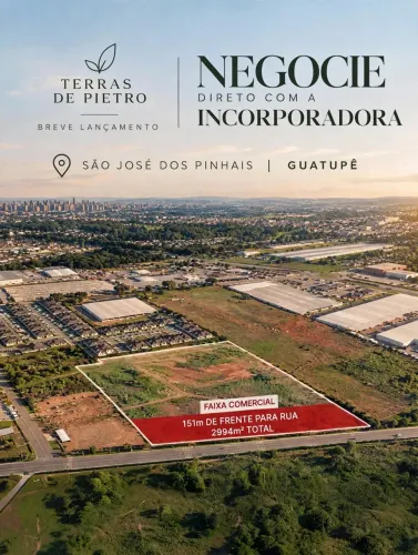 Terreno comercial 2994m2 venda Guatupê no S.J dos Pinhais 151m testada para rua