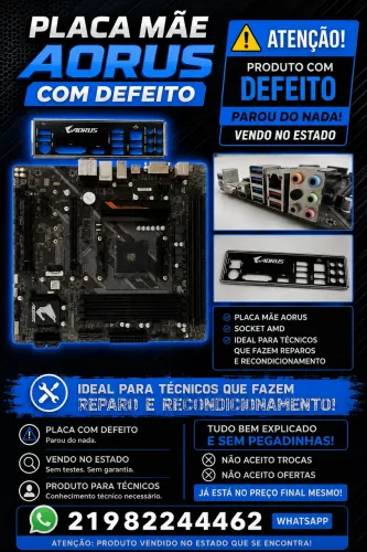Placa Mãe Gigabyte B450 AORUS M Gamer - Leia o anúncio !