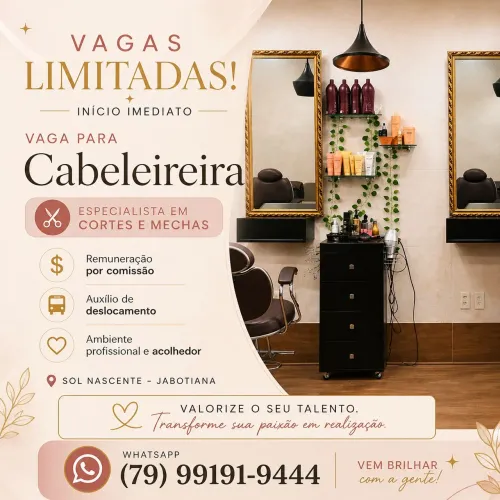 Vaga para CABELEIREIRA (o)
