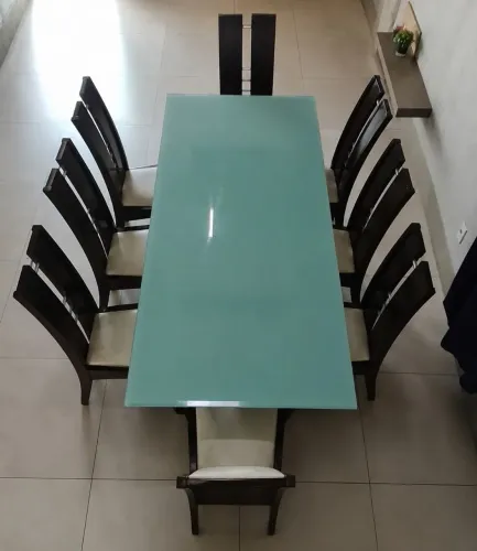Vendo mesa vidro 12mm com 8 cadeiras