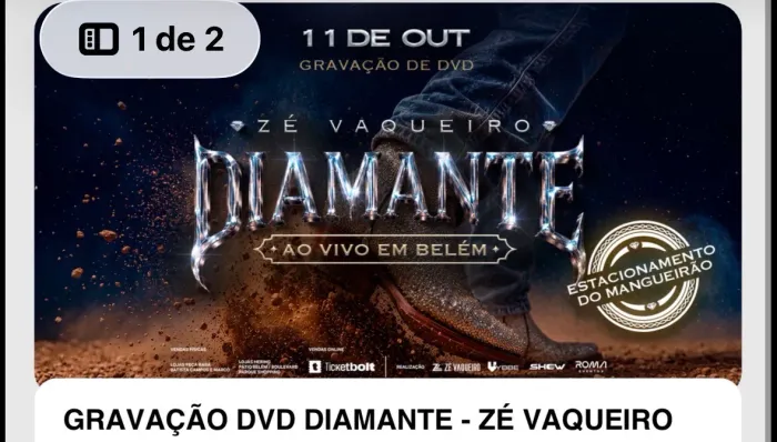 vende-se convite 2 convites zé vaqueiro 150$ original em BELEM DO PARÁ, 11/10/2026 