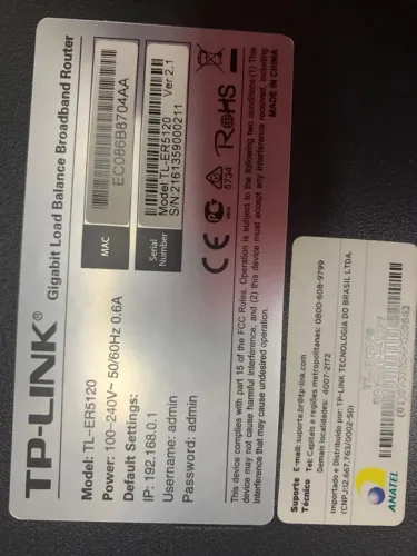 Swith Gigabit TP_Link Tl_ER5120 R$500,00
