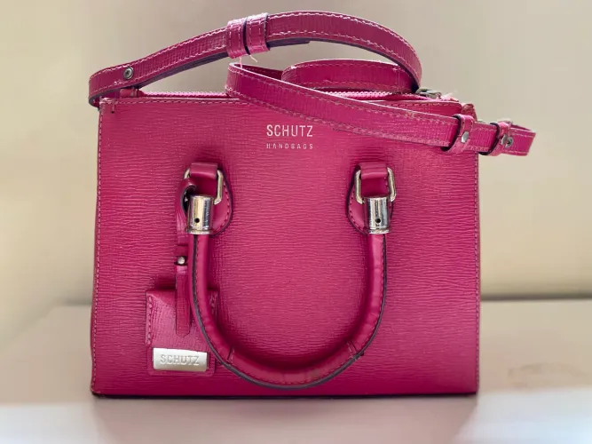 bolsa schutz lorena mini pink couro