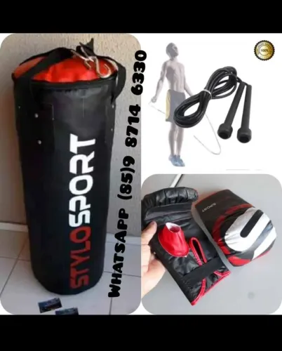 Saco de pancada profissional luvas e corda. Entrega grátis 