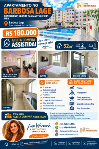 BARBOSA LAGE | APTO 2 QUARTOS + LAZER COMPLETO | R$ 180 MIL | ACEITA COMPRA ASSISTIDA